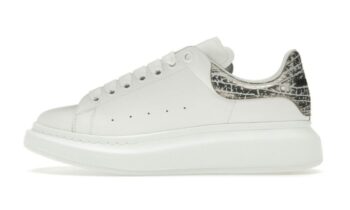 Oversized bianco argento coccodrillo