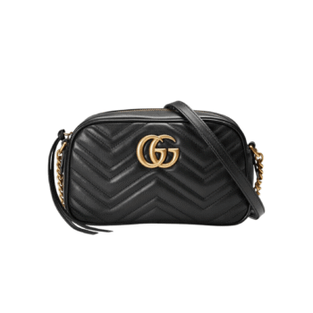 BORSA A SPALLA DONNA GG MARMONT MATELASSÉ PICCOLA NERO