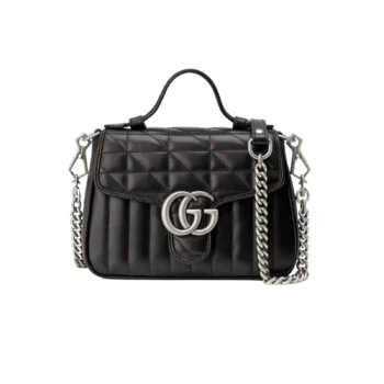 BORSA A MANO MINI DONNA GG MARMONT MATELASSÉ NERO