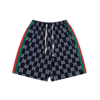 Shorts Gucci Monogram Stripe Navy