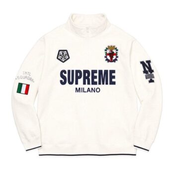 Sweatshirt Supreme Milano Half Zip White