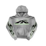 Hoodie Hellstar Logo Flame Grey/Green