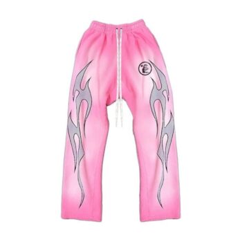 Hellstar Flame Sweatpants Pink/Silver