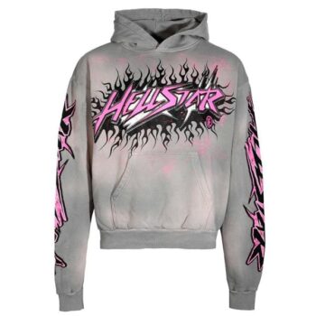 Hoodie Hellstar Future Flame Grey/Pink