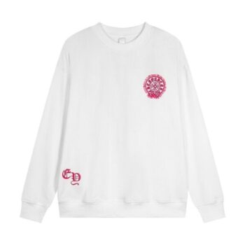 Sweatshirt Chrome Hearts Pink Horseshoe White CH005