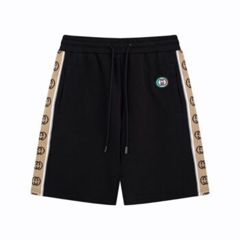 Shorts Gucci Monogram Trim Black