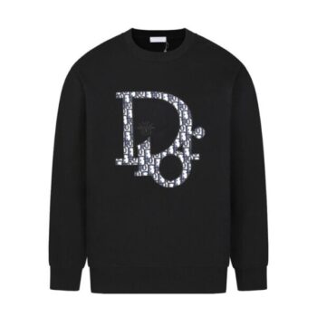 Sweatshirt Dior Black Oversized Logo Crewneck DO054