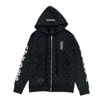Hoodie Chrome Hearts Hearts Zip Black Monogram CH063
