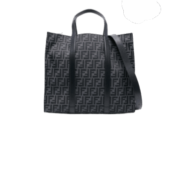 BORSA TOTE FF JACQUARD NERO GRIGIO