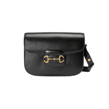 BORSA A SPALLA HORSEBIT 1955 IN PELLE LISCIA NERO