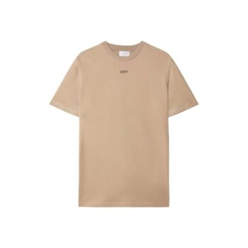 OFF-WHT T-shirt Embroidered Logo Print Brown