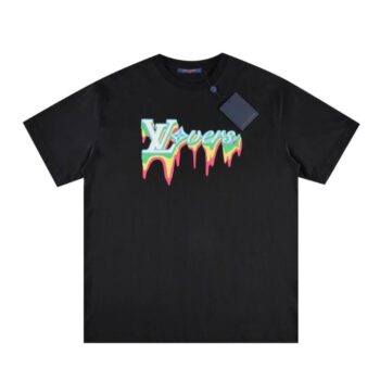 T-Shirt LV Drip Print Black