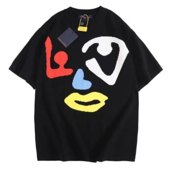 T-shirt LV Black Colorful Face