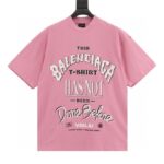 T-shirt Balenciaga Graphic Slogan Distressed Pink