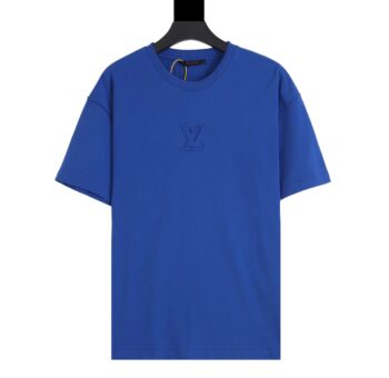 T-shirt LV Blue Embroidered Logo