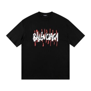 T-shirt Balenciaga Graffiti Print Black