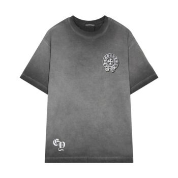 T-shirt Chrome Hearts Distressed Horseshoe Grey Logo