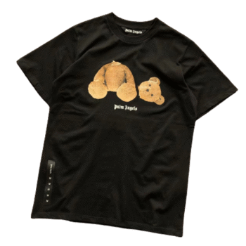 T SHIRT BLACK TEDDY BEAR