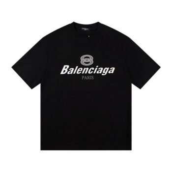 T-shirt Balenciaga Paris Double Rings Logo Black