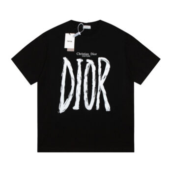 T-shirt Dior Black Graphic Logo Couture