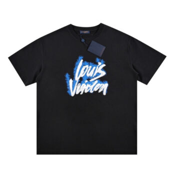 T-shirt LV Blue Graffiti Black Logo