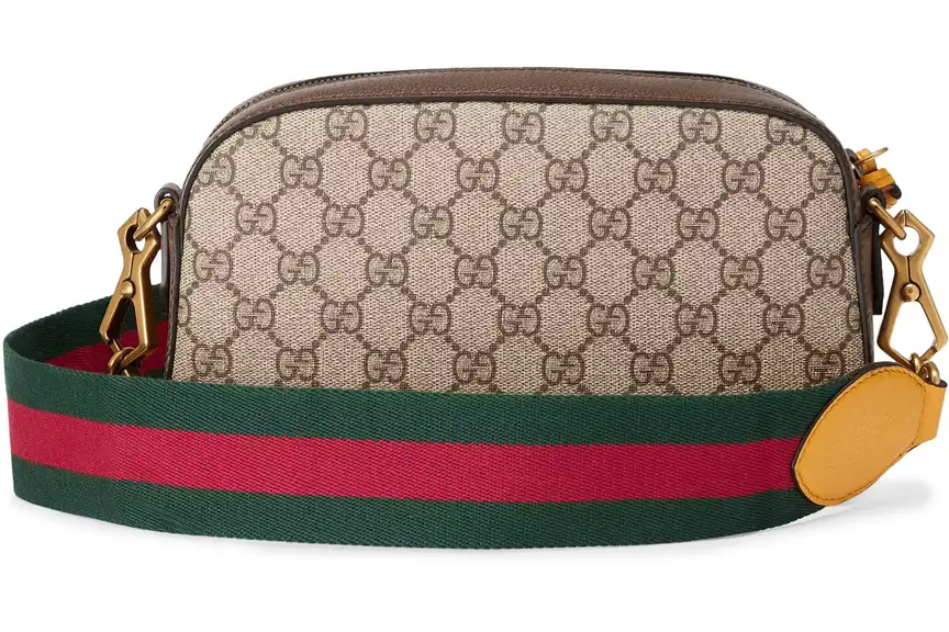 Gucci-Messenger-GG-Supreme-Green-Red-Web-Strap-Brown-Yellow-2