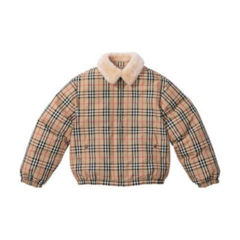 BRBRY X SPRM Jacket Plaid Shearling Collar