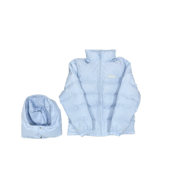 HOOD PUFFER JACKET – ICE BLUE