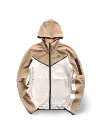 TECH FLEECE – ALMOND BROWN/WHITE (complete)
